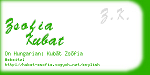 zsofia kubat business card